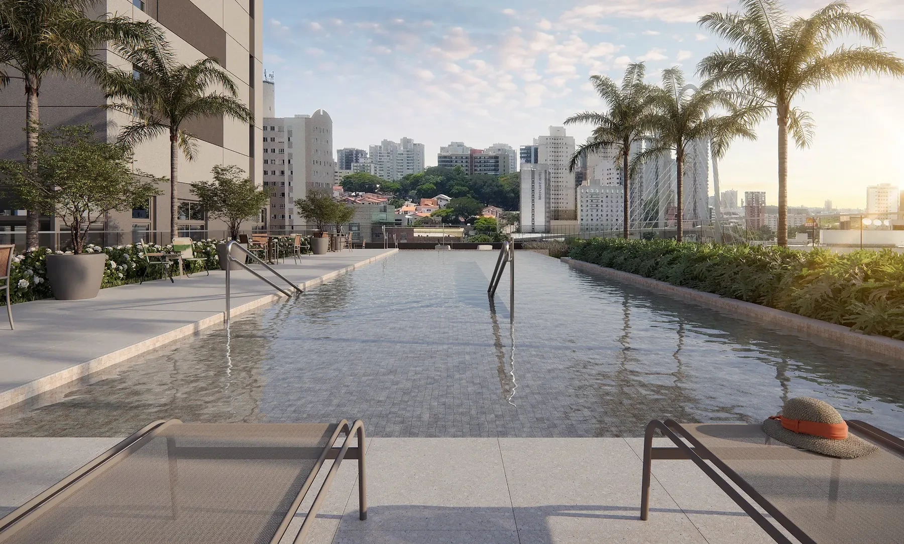 Piscina aquecida com raia de 25 m do Évory Park