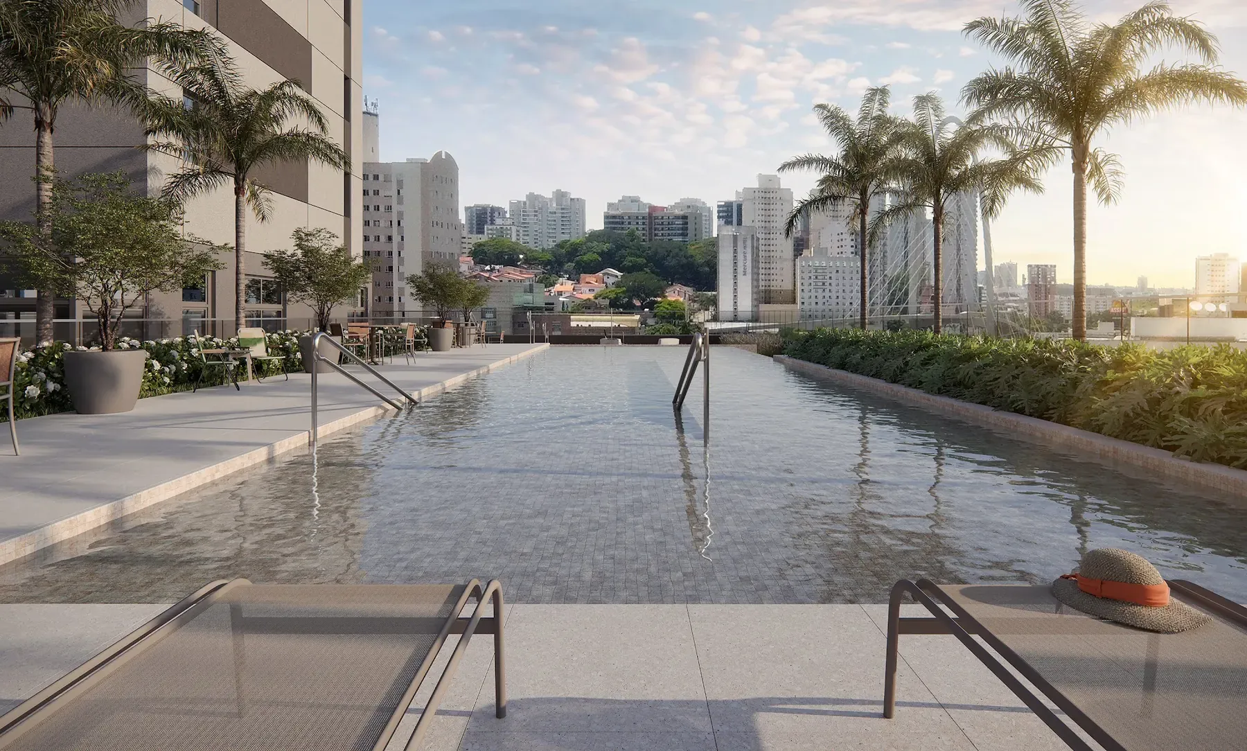 Piscina aquecida com raia de 25 m do Évory Park