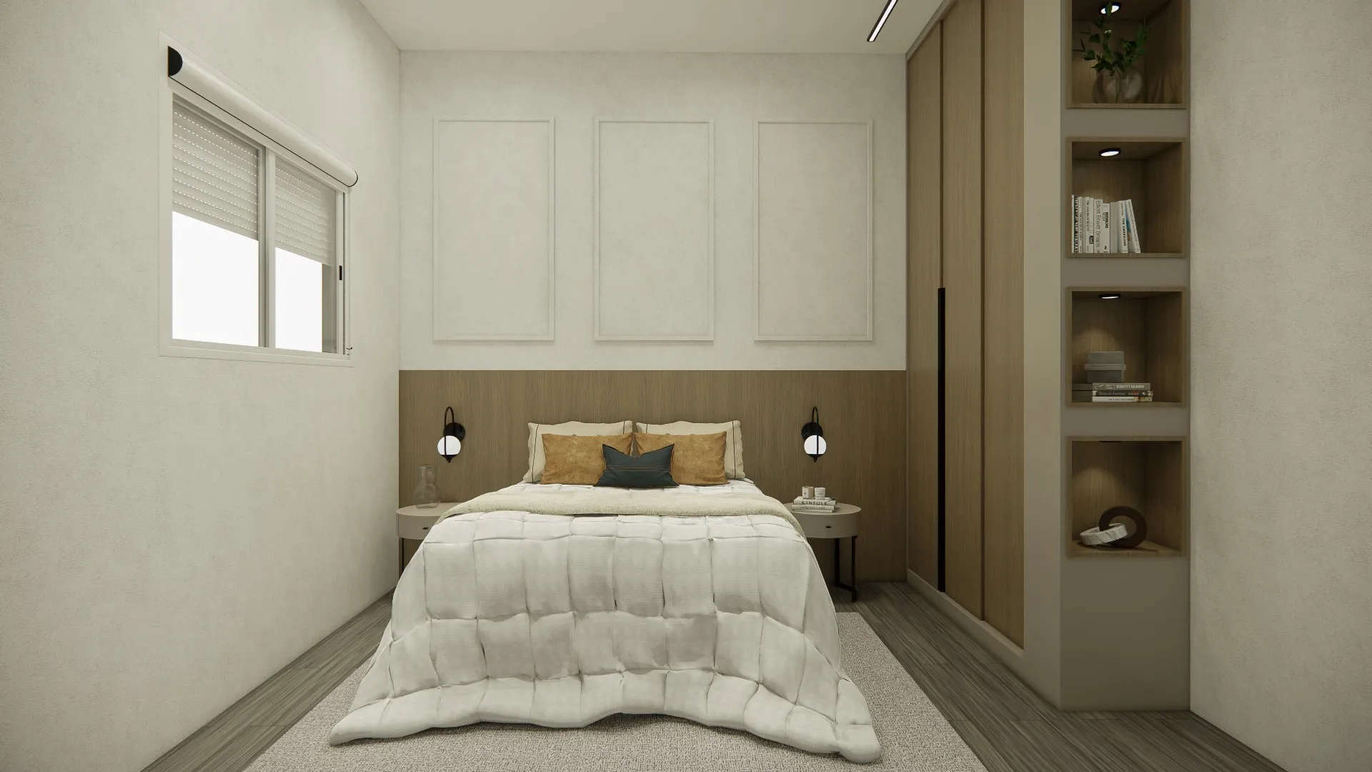 Suíte do apartamento de 2 dormitórios do Mirati Residenciais
